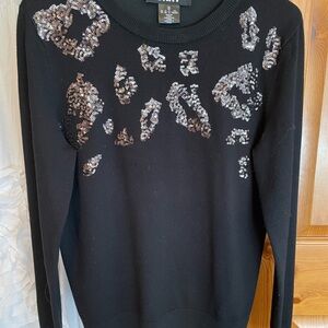 DKNY Black Sweater with Silver Sequins